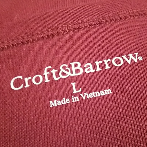 Maroon Cotton Knit Top with Embroidered Yoke NWOT - Picture 4 of 6